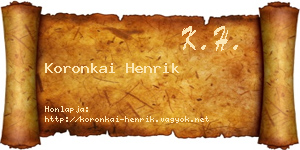 Koronkai Henrik névjegykártya