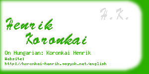 henrik koronkai business card